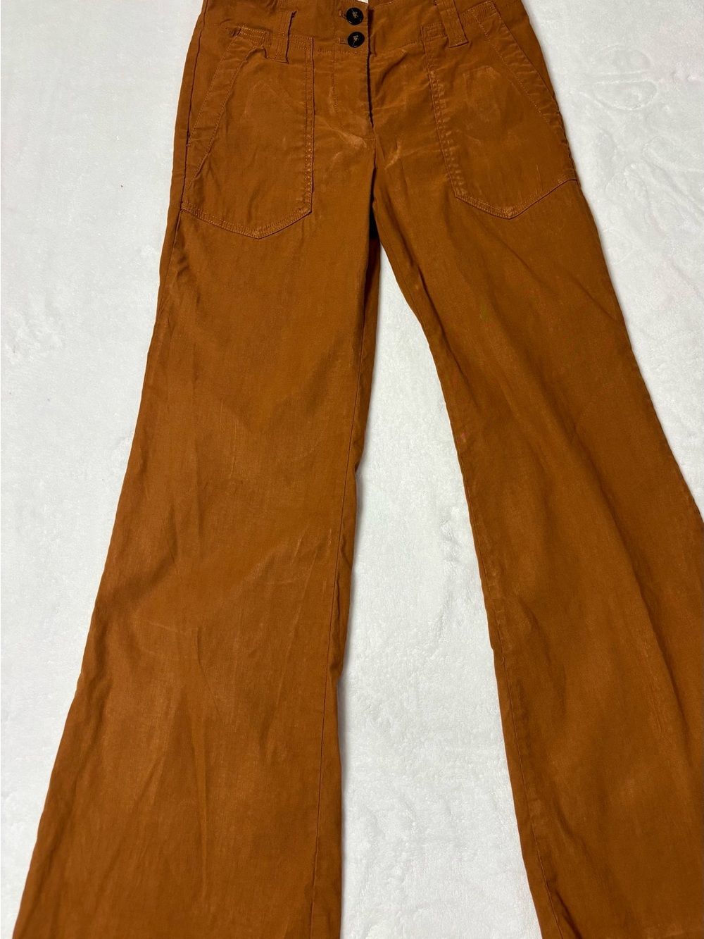Maeve Wide-Leg Pants in Rust Orange